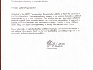Letter of Appreciation to Westlake Residents
